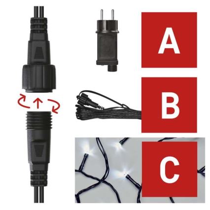 LED utomhus julkedja  100xLED/15m IP44 kall vit 