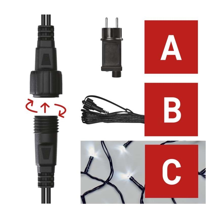 LED utomhus julkedja  100xLED/15m IP44 kall vit 