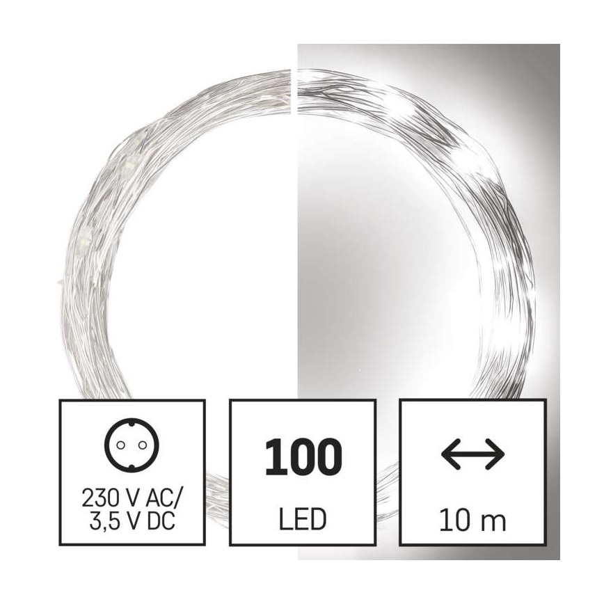 LED utomhus julkedja  100xLED/15m IP44 kall vit 