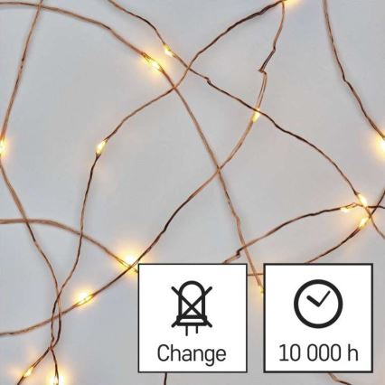 LED utomhus julkedja  100xLED/15m IP44 varm vit 