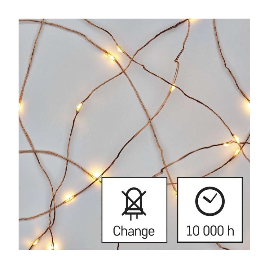 LED utomhus julkedja  100xLED/15m IP44 varm vit 