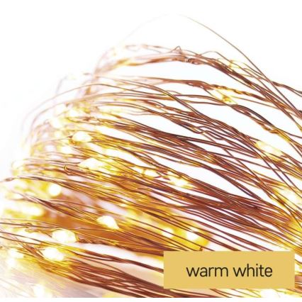 LED utomhus julkedja  100xLED/15m IP44 varm vit 