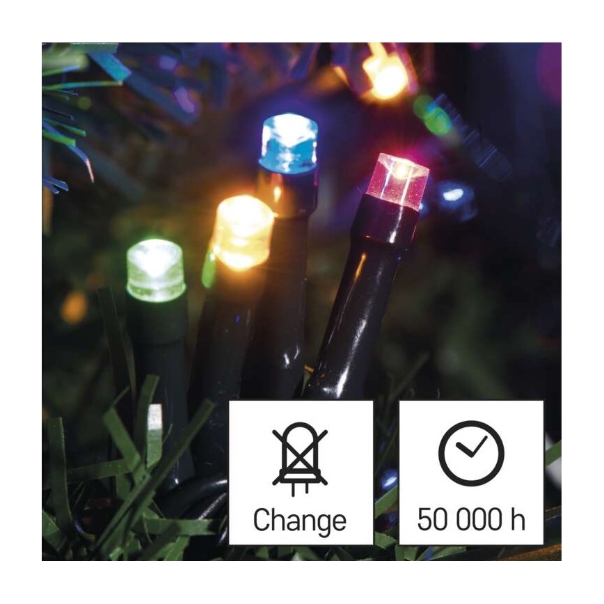 LED utomhus julkedja  120xLED/17m IP44 flerfärgade