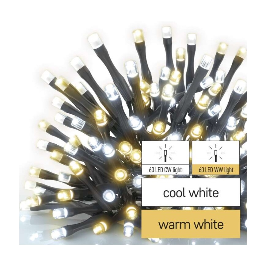 LED utomhus julkedja  120xLED/17m IP44 varm/kall vit 