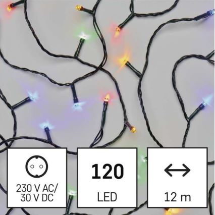 LED utomhus julkedja  120xLED/8 funktioner 17m IP44 flerfärgade