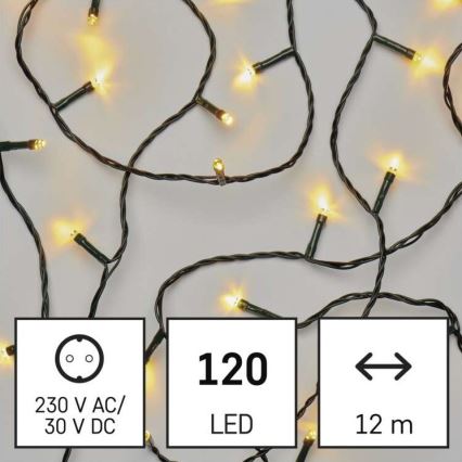 LED utomhus julkedja  120xLED/8 funktioner 17m IP44 varm vit 