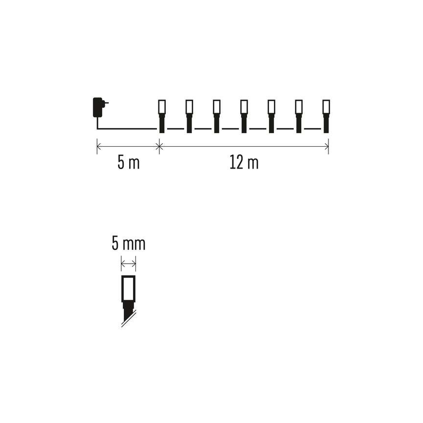 LED utomhus julkedja  120xLED/8 funktioner 17m IP44 varm vit 