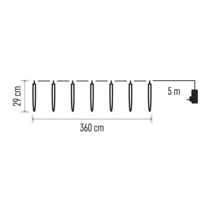 LED utomhus julkedja  140xLED/8,6m IP44