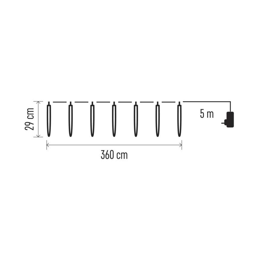 LED utomhus julkedja  140xLED/8,6m IP44