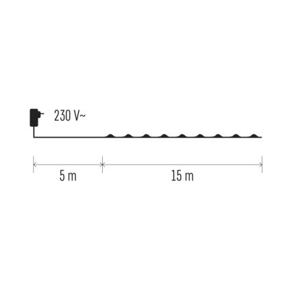 LED utomhus julkedja  150xLED 20m IP44 flerfärgade