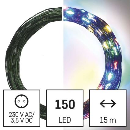 LED utomhus julkedja  150xLED/20m IP44 flerfärgade