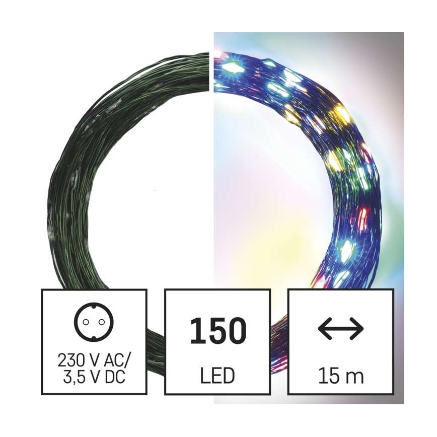 LED utomhus julkedja  150xLED/20m IP44 flerfärgade