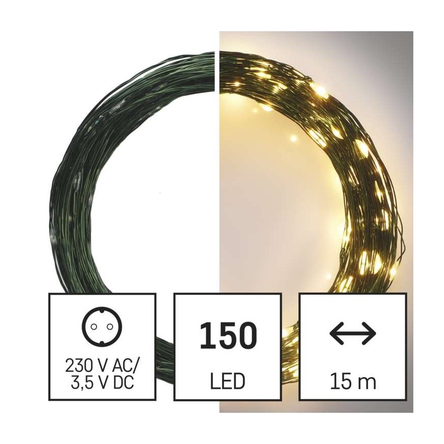 LED utomhus julkedja  150xLED/20m IP44 varm vit 