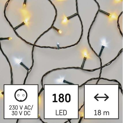 LED utomhus julkedja  180xLED/23m IP44 varm/kall vit 