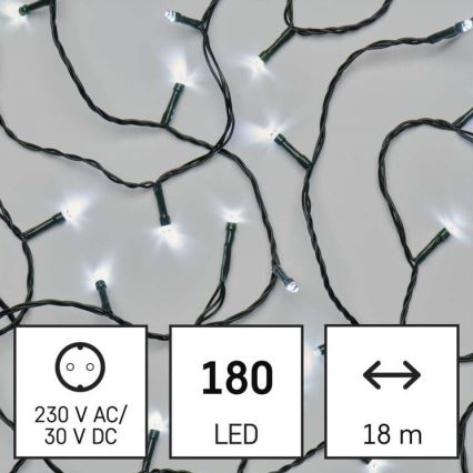 LED utomhus julkedja  180xLED/8 funktioner 23m IP44 kall vit 