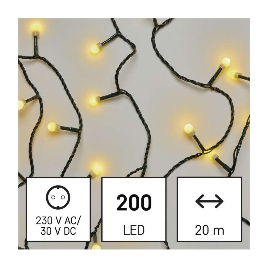 LED utomhus julkedja  200xLED/25m IP44 varm vit 