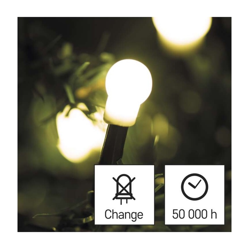 LED utomhus julkedja  200xLED/25m IP44 varm vit 