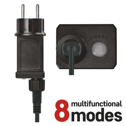 LED utomhus julkedja  200xLED/8 funktioner 25m IP44 flerfärgade