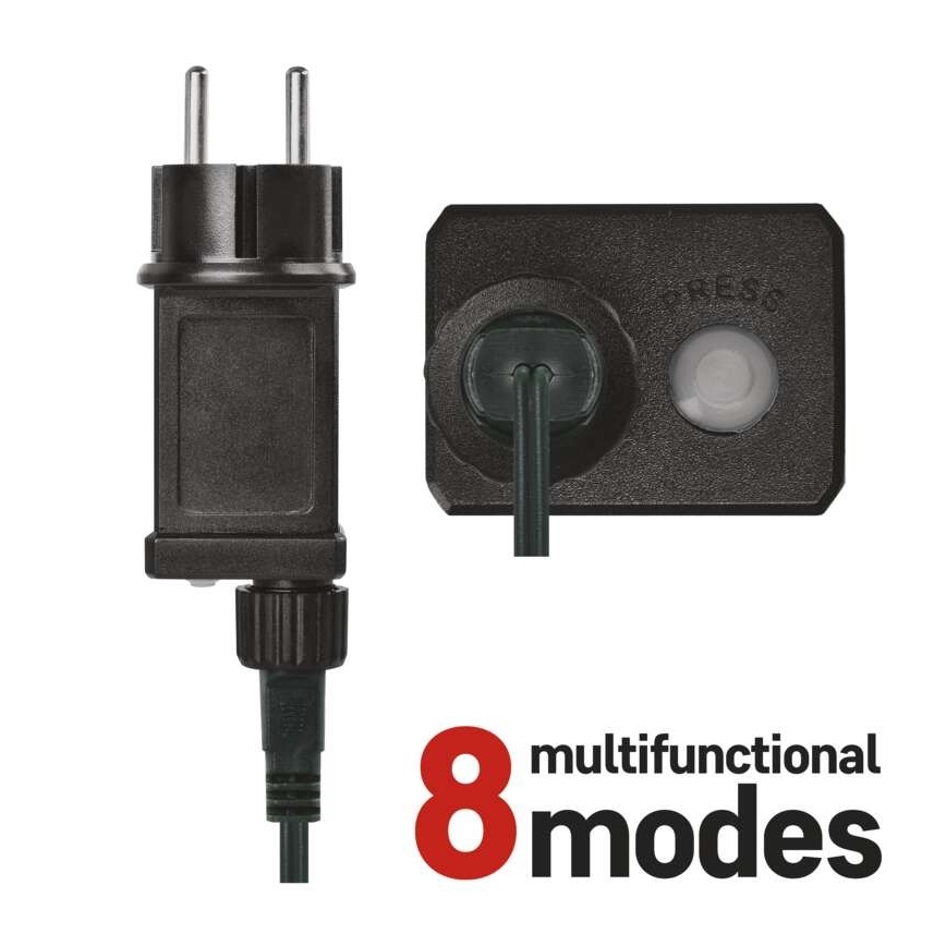 LED utomhus julkedja  200xLED/8 funktioner 25m IP44 flerfärgade