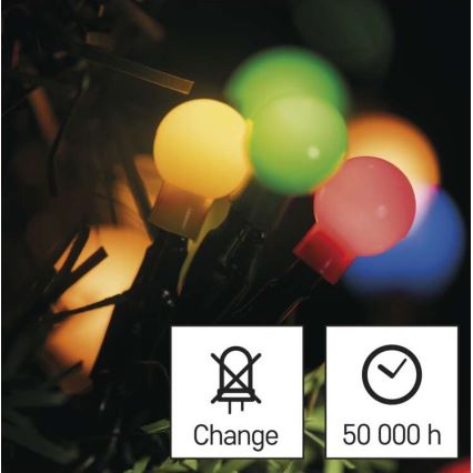 LED utomhus julkedja  200xLED/8 funktioner 25m IP44 flerfärgade