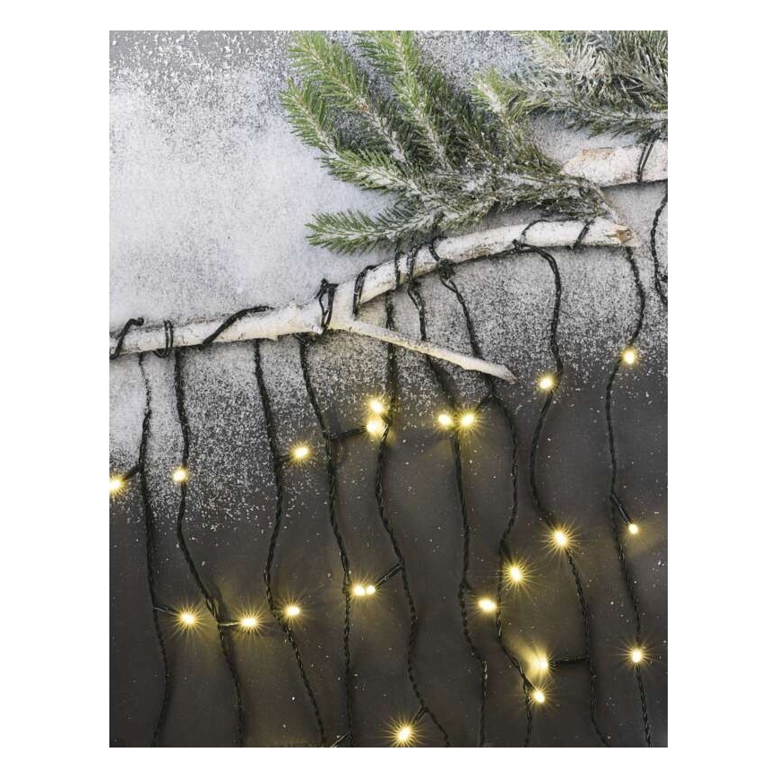 LED utomhus julkedja  200xLED/8 funktioner 8,6m IP44 varm vit 