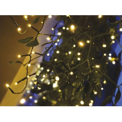 LED utomhus julkedja  200xLED/8 funktioner 8,6m IP44 varm vit 