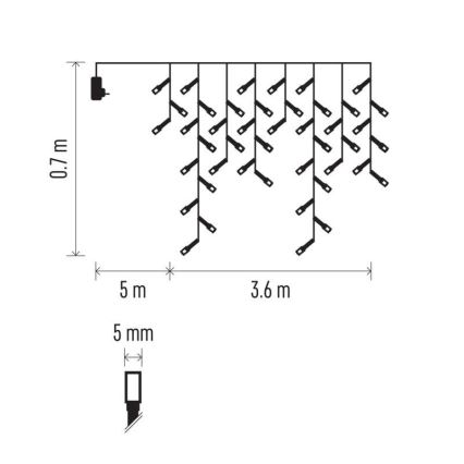 LED utomhus julkedja  200xLED/8 funktioner 8,6m IP44 varm vit 
