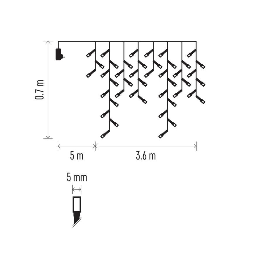 LED utomhus julkedja  200xLED/8 funktioner 8,6m IP44 varm vit 