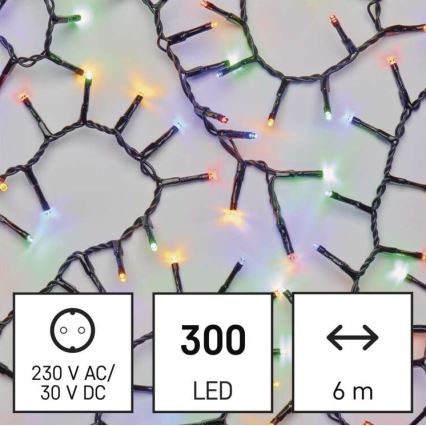 LED utomhus julkedja  300xLED/11m IP44 flerfärgade