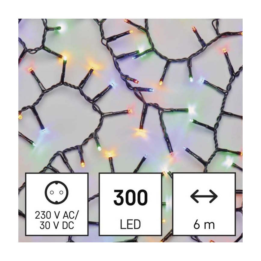 LED utomhus julkedja  300xLED/11m IP44 flerfärgade