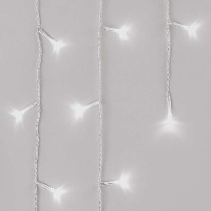 LED utomhus julkedja  300xLED/8 funktioner 10m IP44 kall vit  + fjärrkontroll 