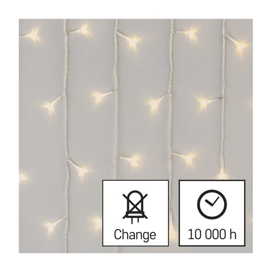 LED utomhus julkedja  300xLED/8 funktioner 10m IP44 varm vit  + fjärrkontroll 