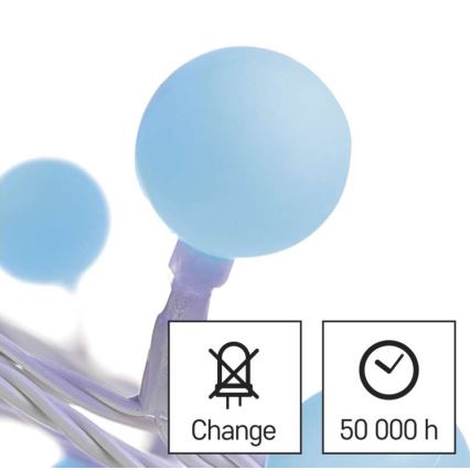LED utomhus julkedja  40xLED/9m IP44 blå 