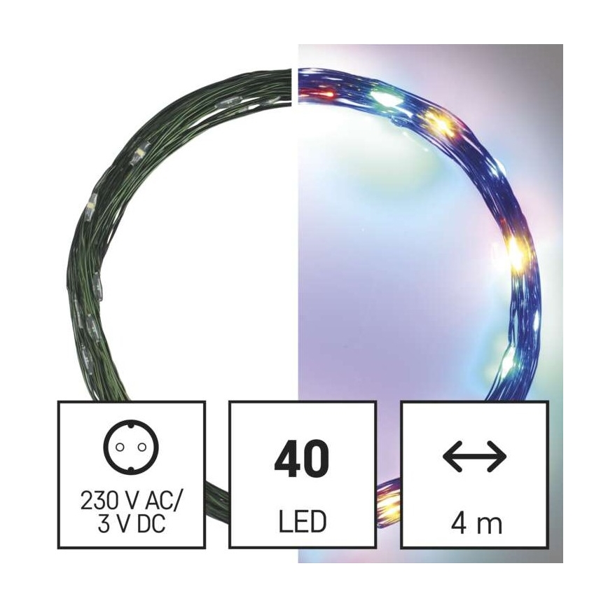 LED utomhus julkedja  40xLED/9m IP44 flerfärgade