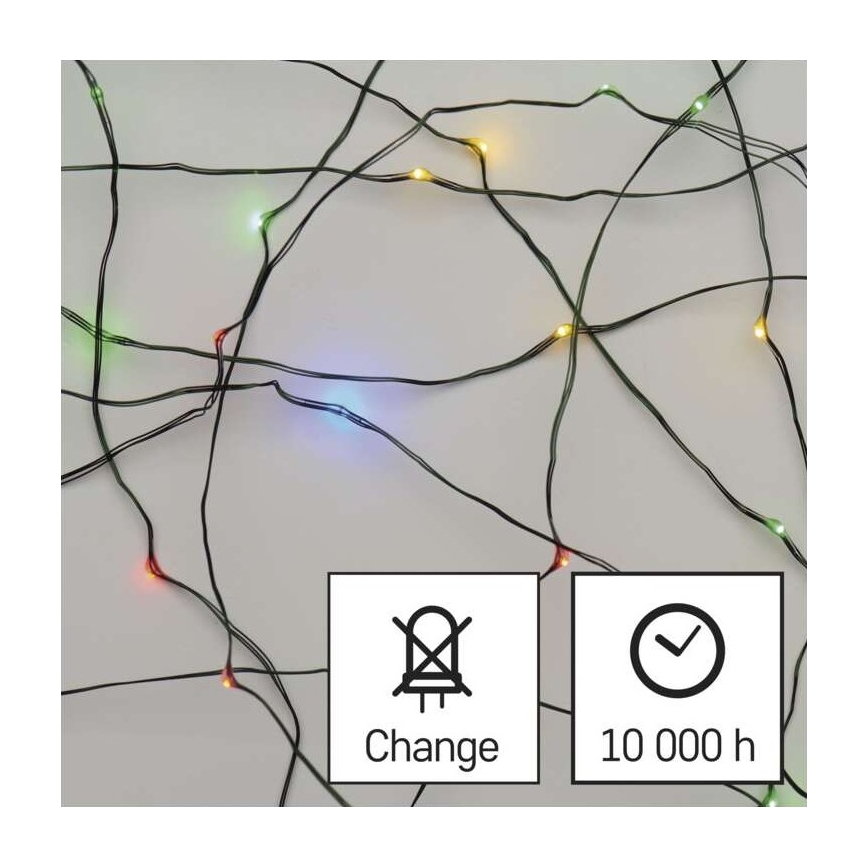 LED utomhus julkedja  40xLED/9m IP44 flerfärgade