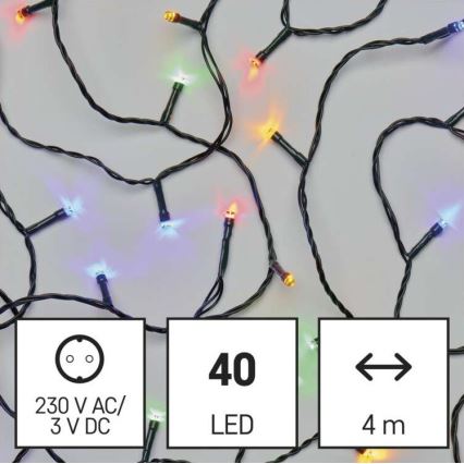 LED utomhus julkedja  40xLED/9m IP44 flerfärgade