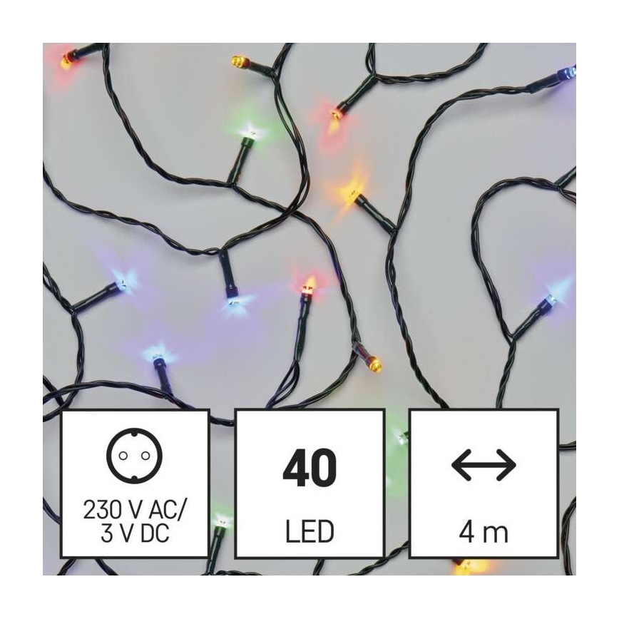 LED utomhus julkedja  40xLED/9m IP44 flerfärgade