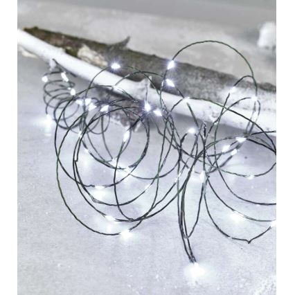 LED utomhus julkedja  40xLED/9m IP44 kall vit 