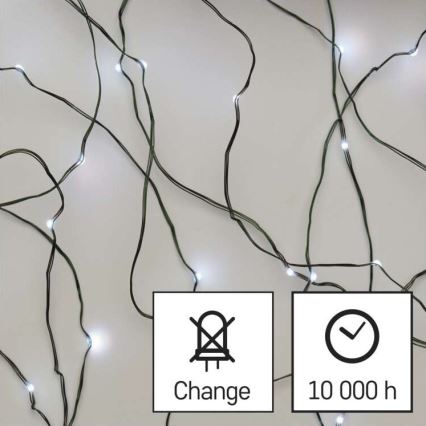 LED utomhus julkedja  40xLED/9m IP44 kall vit 