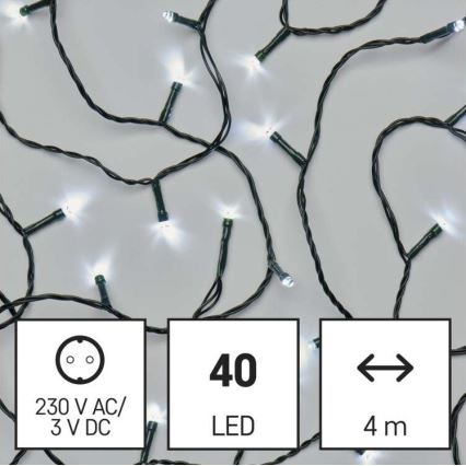 LED utomhus julkedja  40xLED/9m IP44 kall vit 