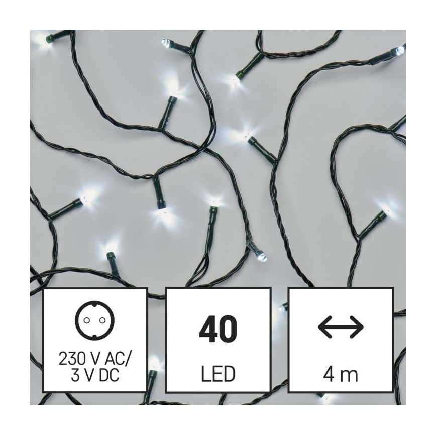 LED utomhus julkedja  40xLED/9m IP44 kall vit 
