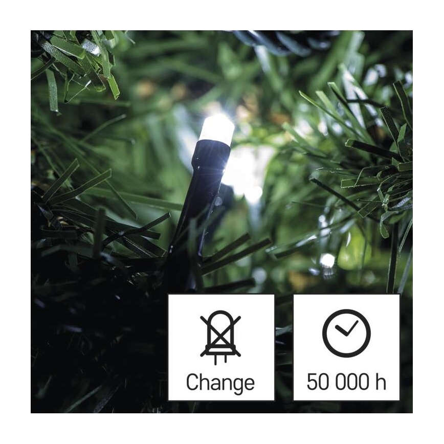 LED utomhus julkedja  40xLED/9m IP44 kall vit 