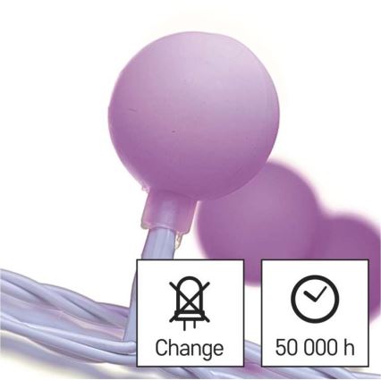 LED utomhus julkedja  40xLED/9m IP44 rosa 