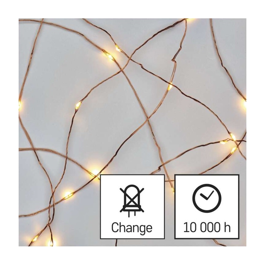 LED utomhus julkedja  40xLED/9m IP44 varm vit 