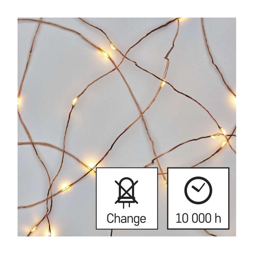 LED utomhus julkedja  40xLED/9m IP44 varm vit 