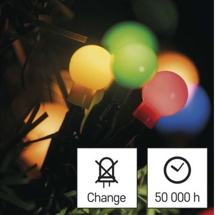 LED utomhus julkedja  480xLED/53m IP44 flerfärgade