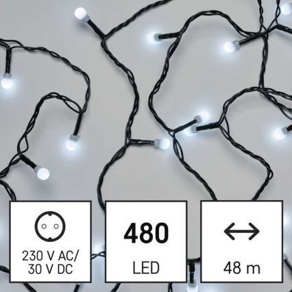 LED utomhus julkedja  480xLED/53m IP44 kall vit 