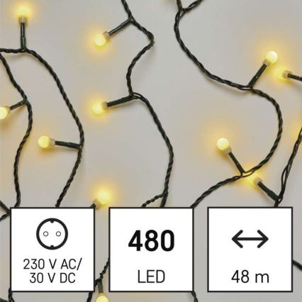LED utomhus julkedja  480xLED/53m IP44 varm vit 