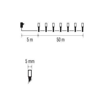 LED utomhus julkedja  500xLED/55m IP44 kall vit 