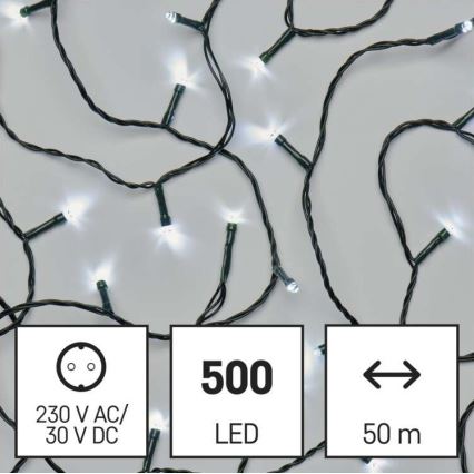 LED utomhus julkedja  500xLED/55m IP44 kall vit 